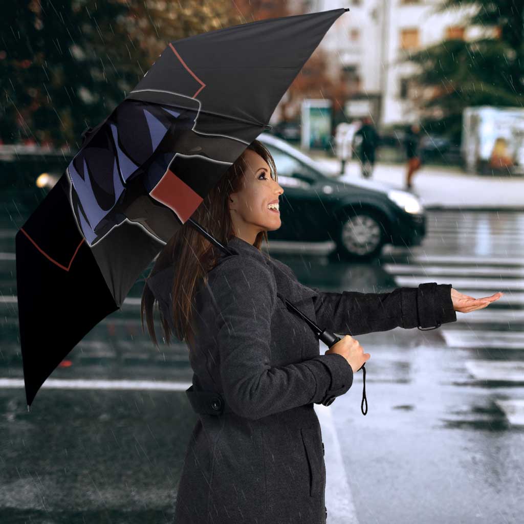 Nobara Kugisaki from Jujutsu Kaisen Umbrella with Dark Blue and Red Background and Multiple Poses Design - The Mazicc