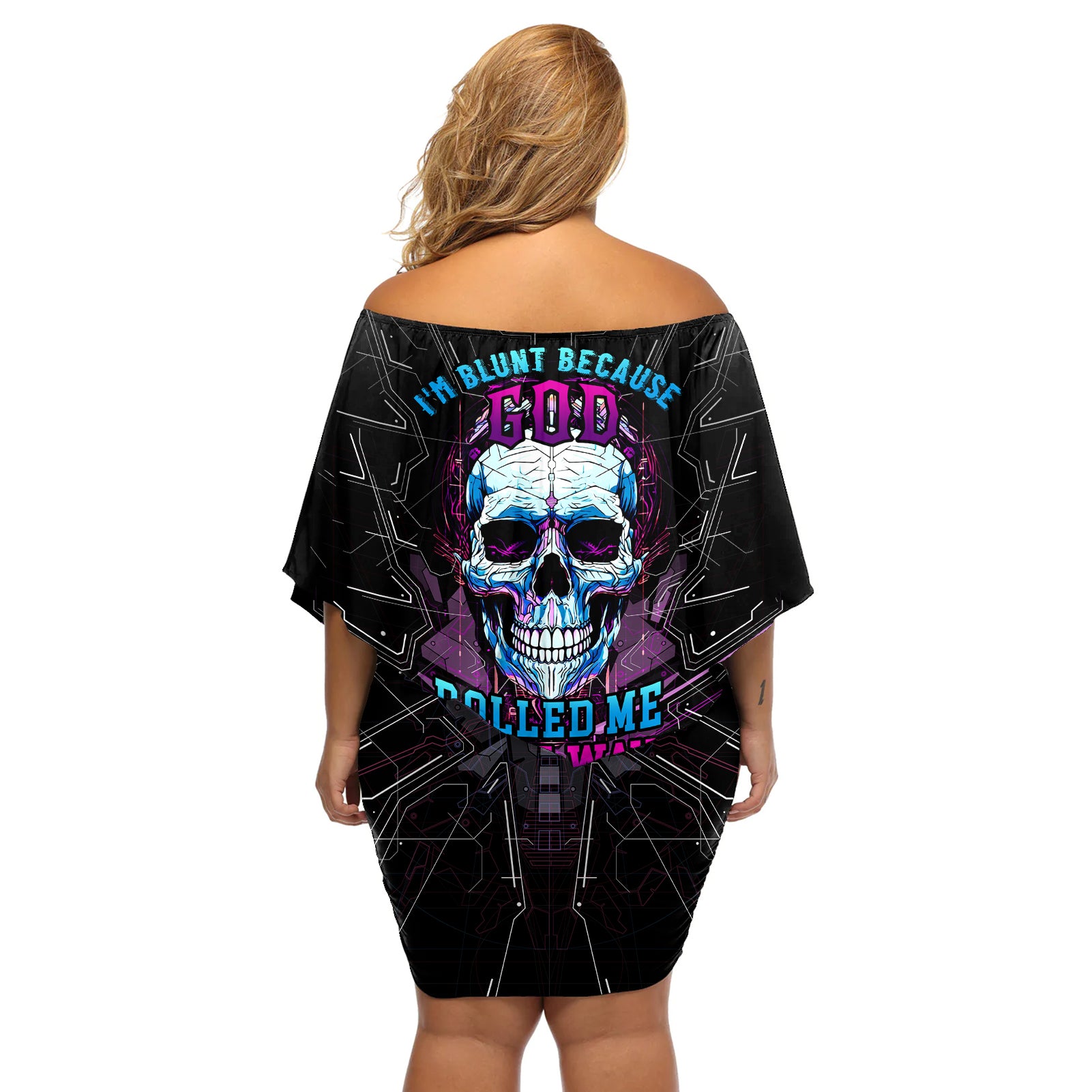 technology-skull-off-shoulder-short-dress-im-blunt-because-god-rolled-me-that-way