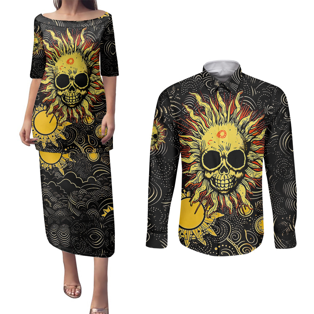 sun-skull-couples-matching-puletasi-dress-and-long-sleeve-button-shirts-i-may-not-be-perfect-but-at-least-im-not-you