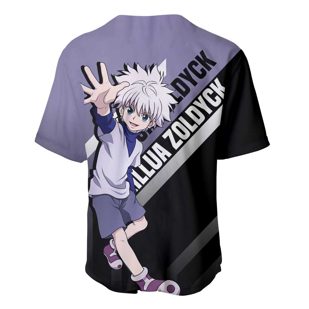 Killua Zoldyck Hunter x Hunter Baseball Jersey with Electric Aura and Action Pose Design - The Mazicc