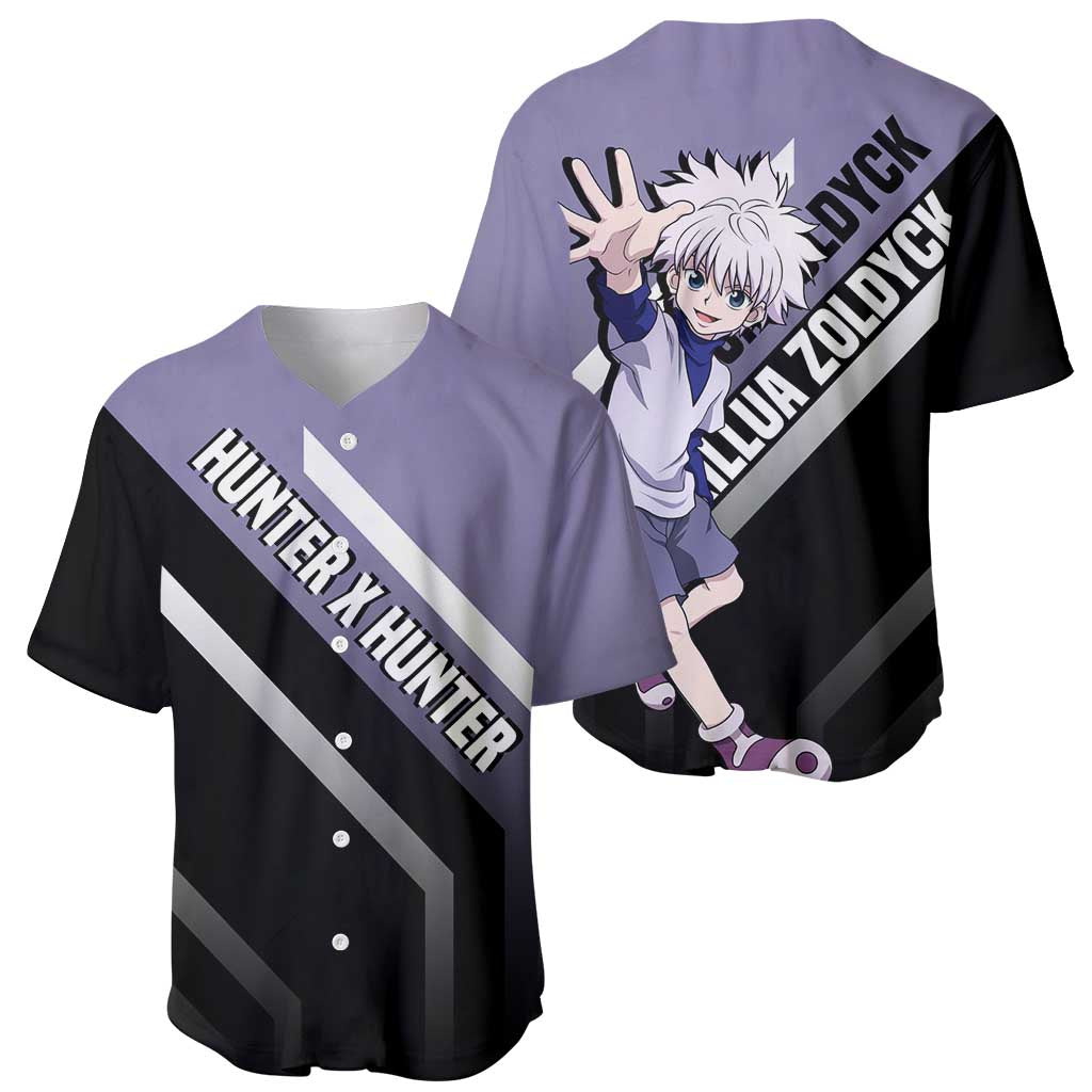 Killua Zoldyck Hunter x Hunter Baseball Jersey with Electric Aura and Action Pose Design - The Mazicc