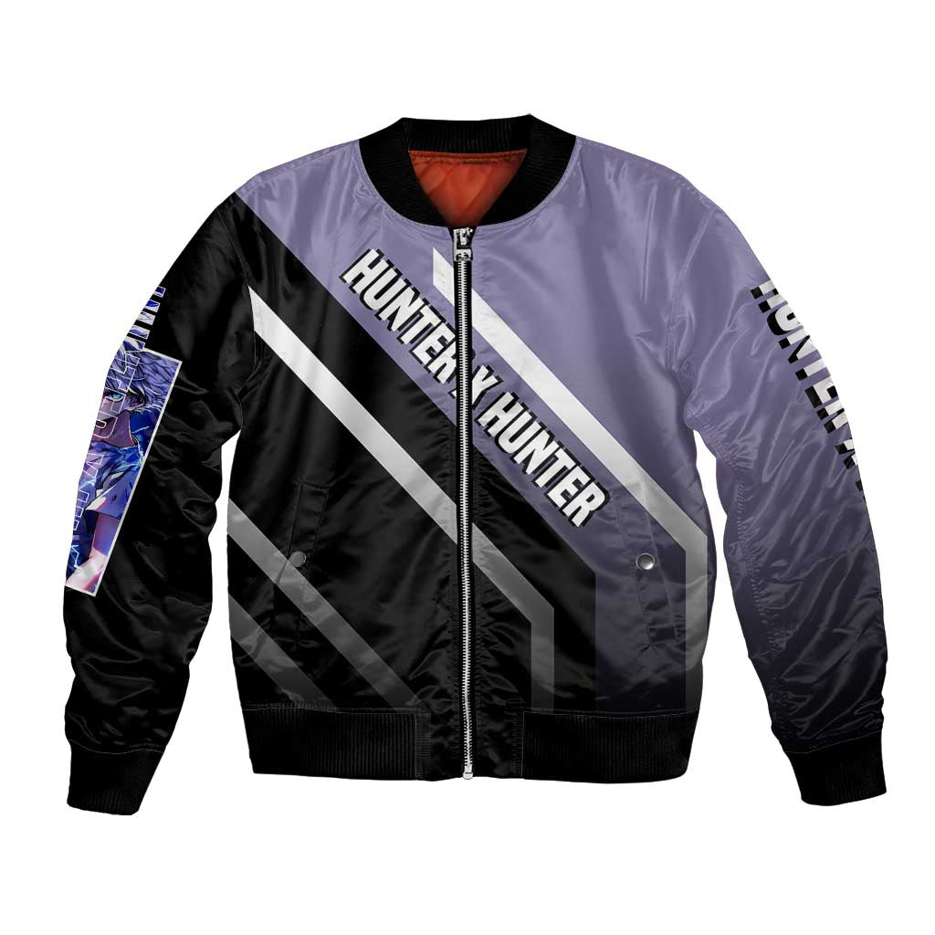 Killua Zoldyck Hunter x Hunter Bomber Jacket with Electric Aura and Action Pose Design - The Mazicc