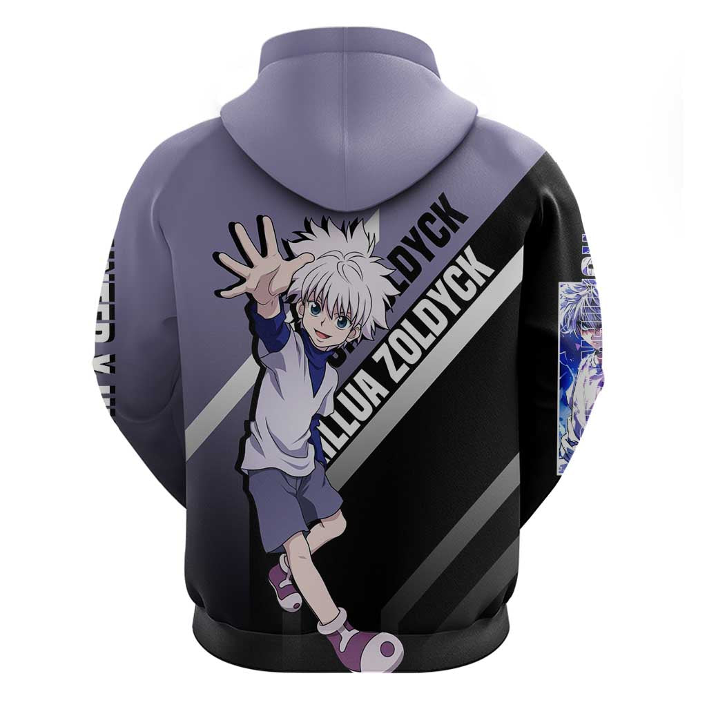 Killua Zoldyck Hunter x Hunter Hoodie with Electric Aura and Action Pose Design - The Mazicc