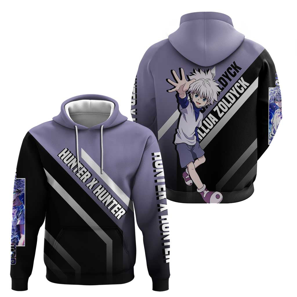 Killua Zoldyck Hunter x Hunter Hoodie with Electric Aura and Action Pose Design - The Mazicc