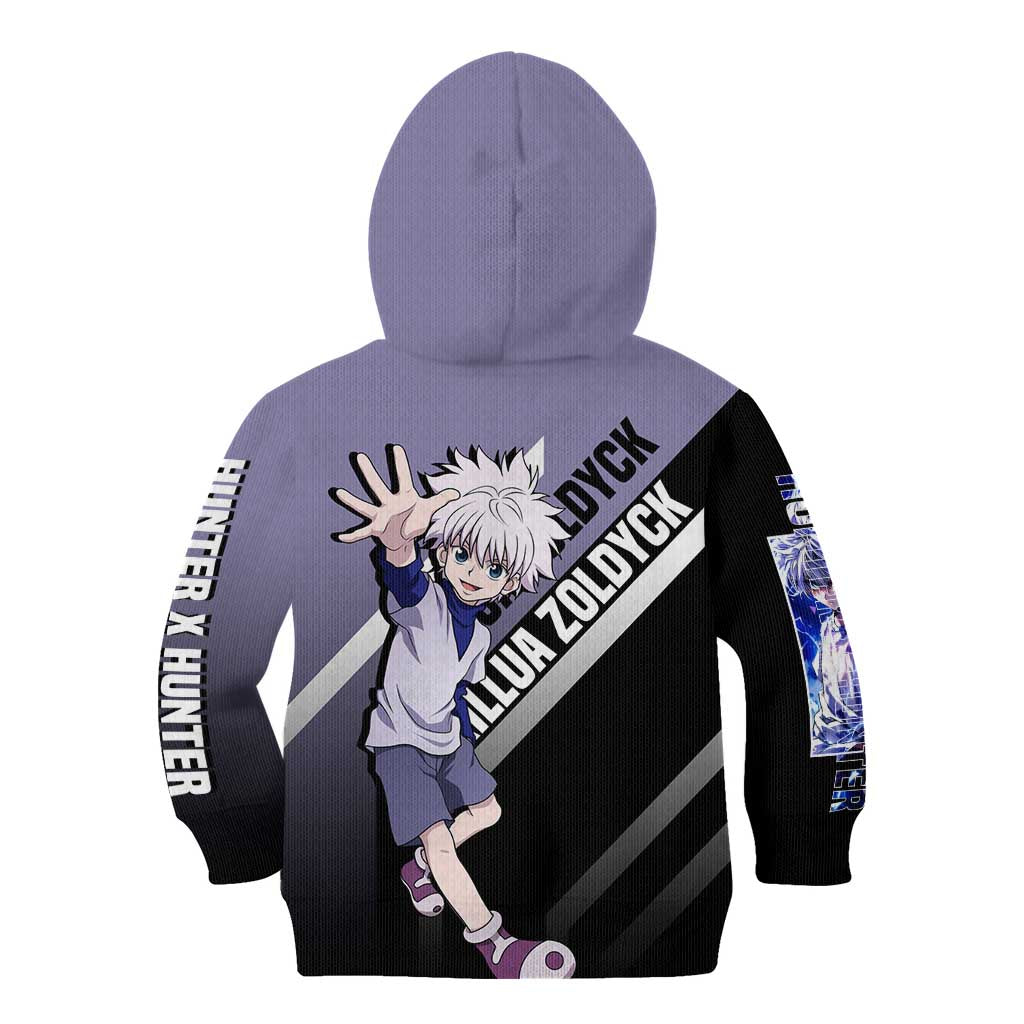 Killua Zoldyck Hunter x Hunter Kid Hoodie with Electric Aura and Action Pose Design - The Mazicc