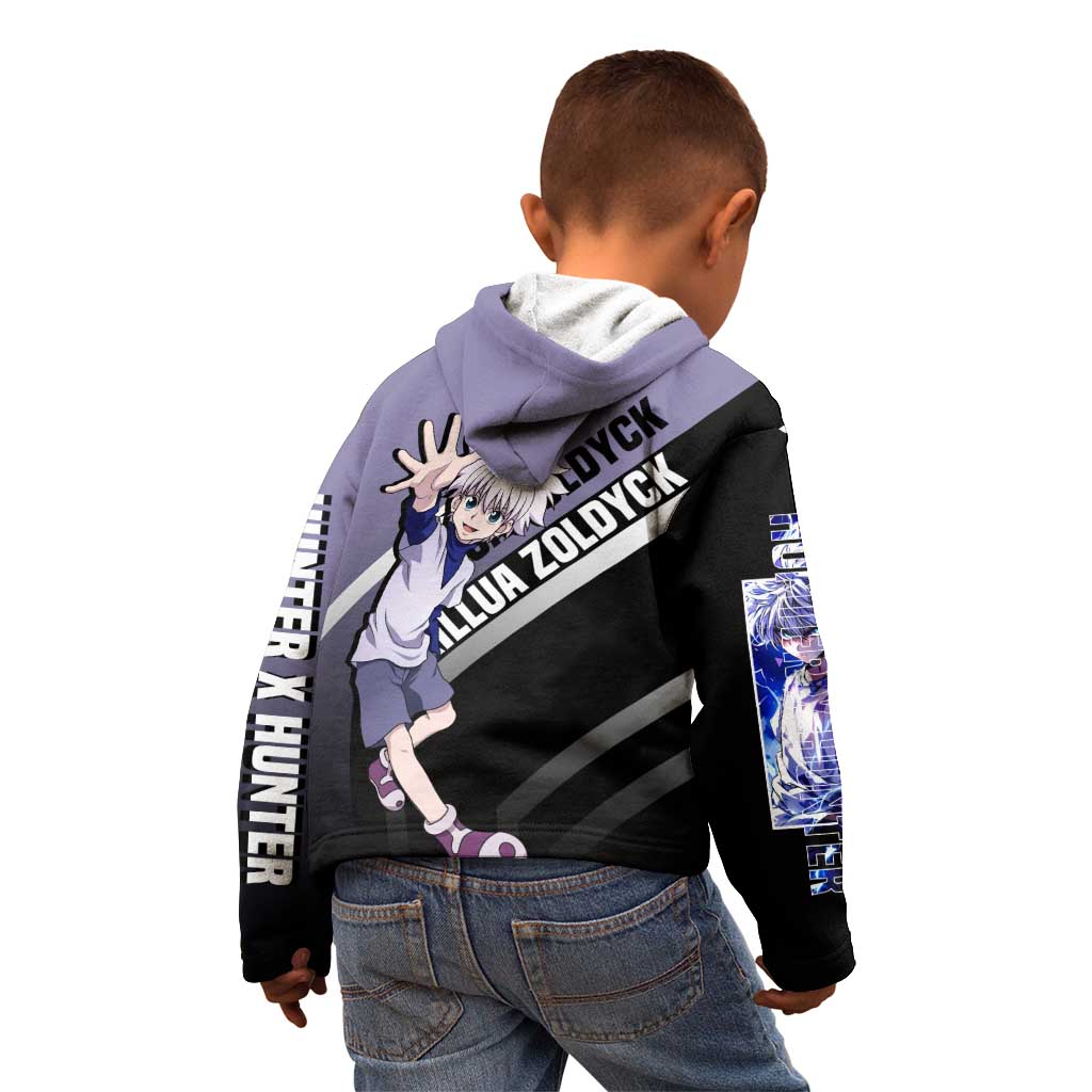 Killua Zoldyck Hunter x Hunter Kid Hoodie with Electric Aura and Action Pose Design - The Mazicc