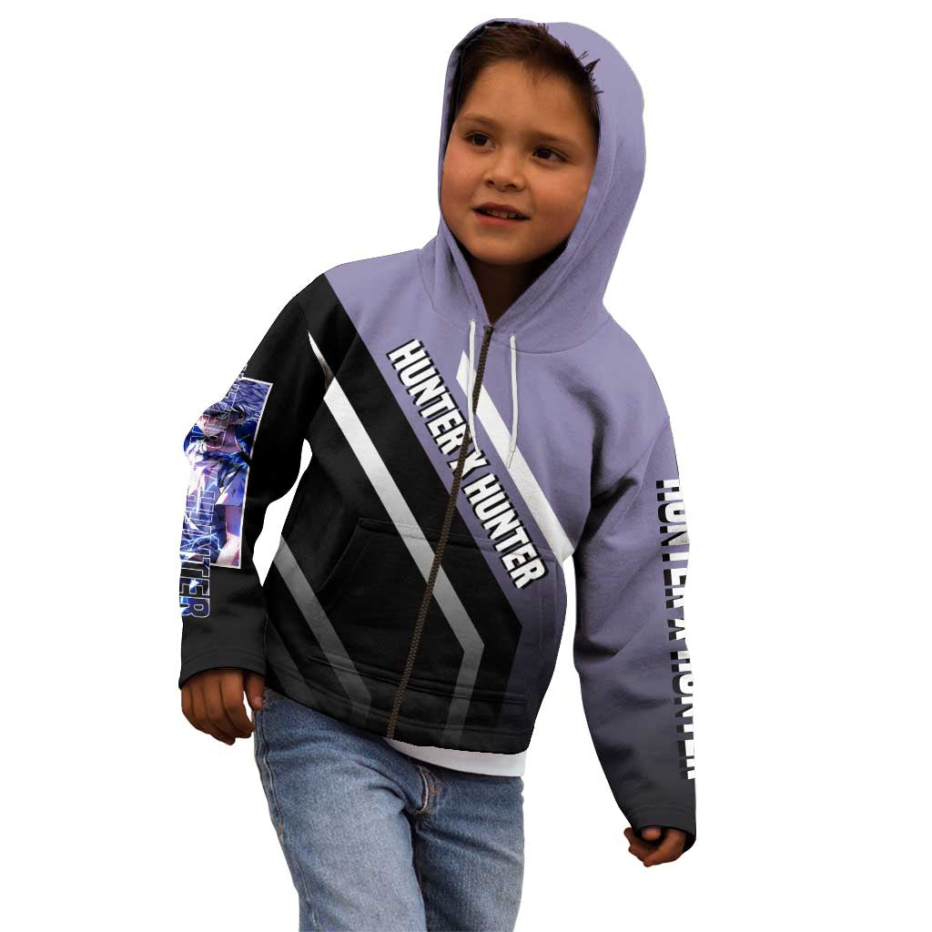 Killua Zoldyck Hunter x Hunter Kid Hoodie with Electric Aura and Action Pose Design - The Mazicc