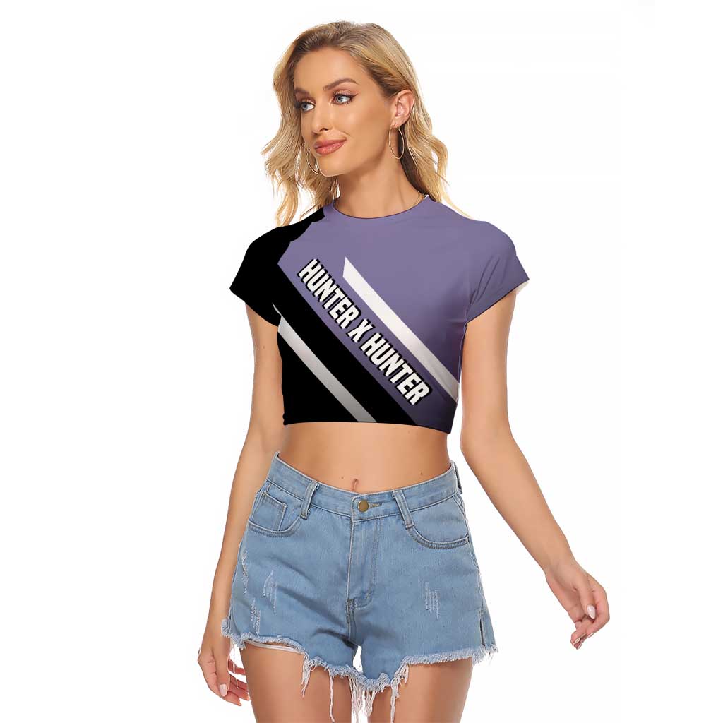 Killua Zoldyck Hunter x Hunter Raglan Cropped T Shirt with Electric Aura and Action Pose Design - The Mazicc