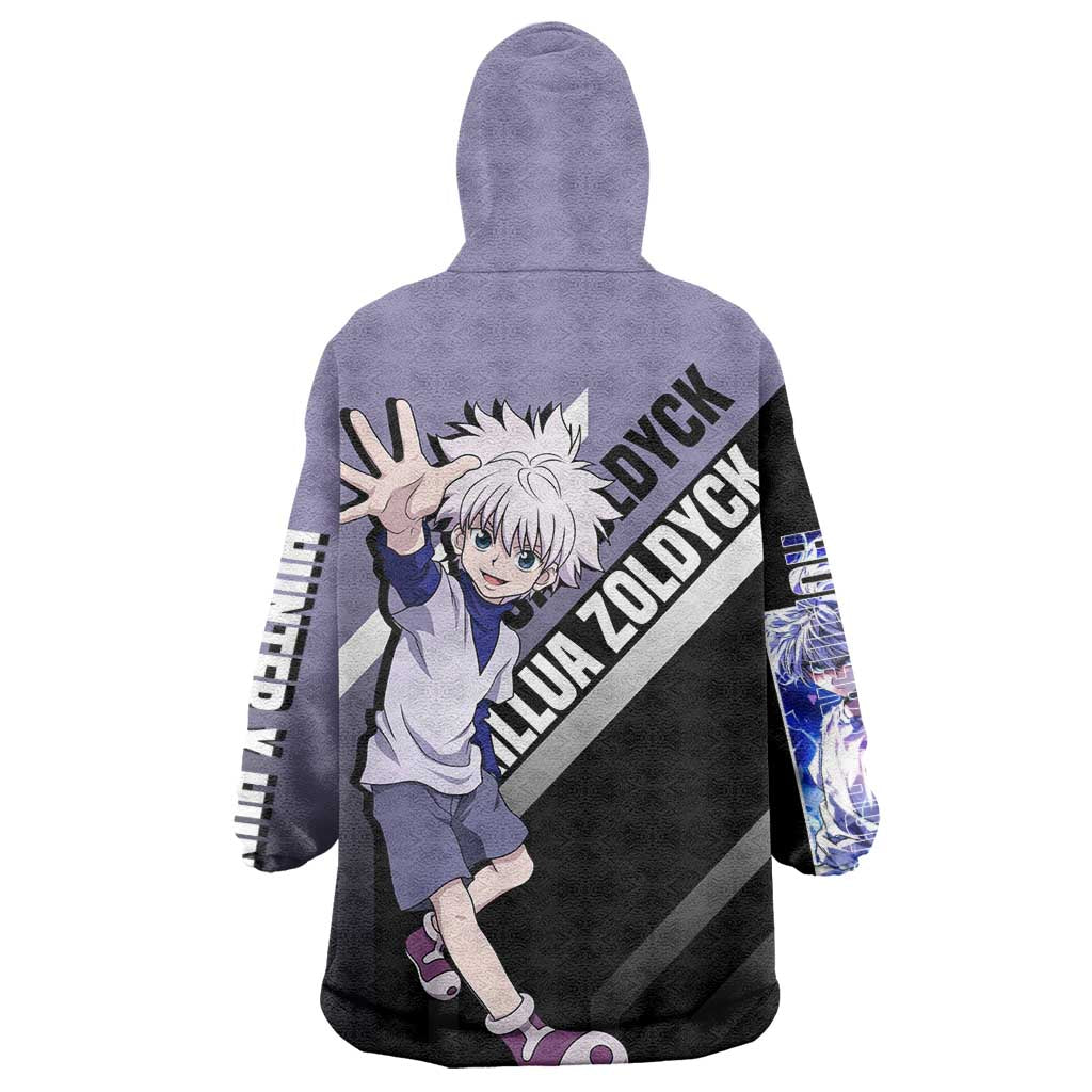 Killua Zoldyck Hunter x Hunter Wearable Blanket Hoodie with Electric Aura and Action Pose Design - The Mazicc