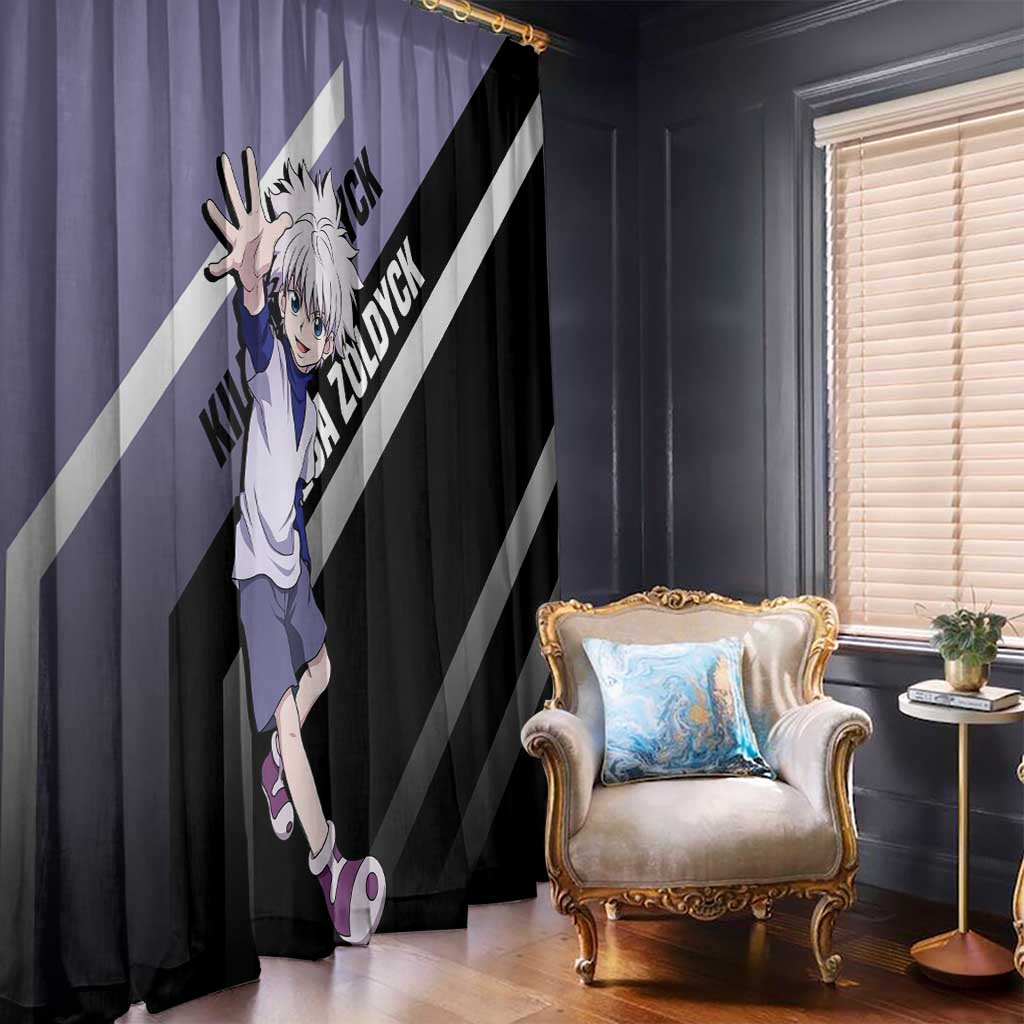 Killua Zoldyck Hunter x Hunter Window Curtain with Electric Aura and Action Pose Design - The Mazicc