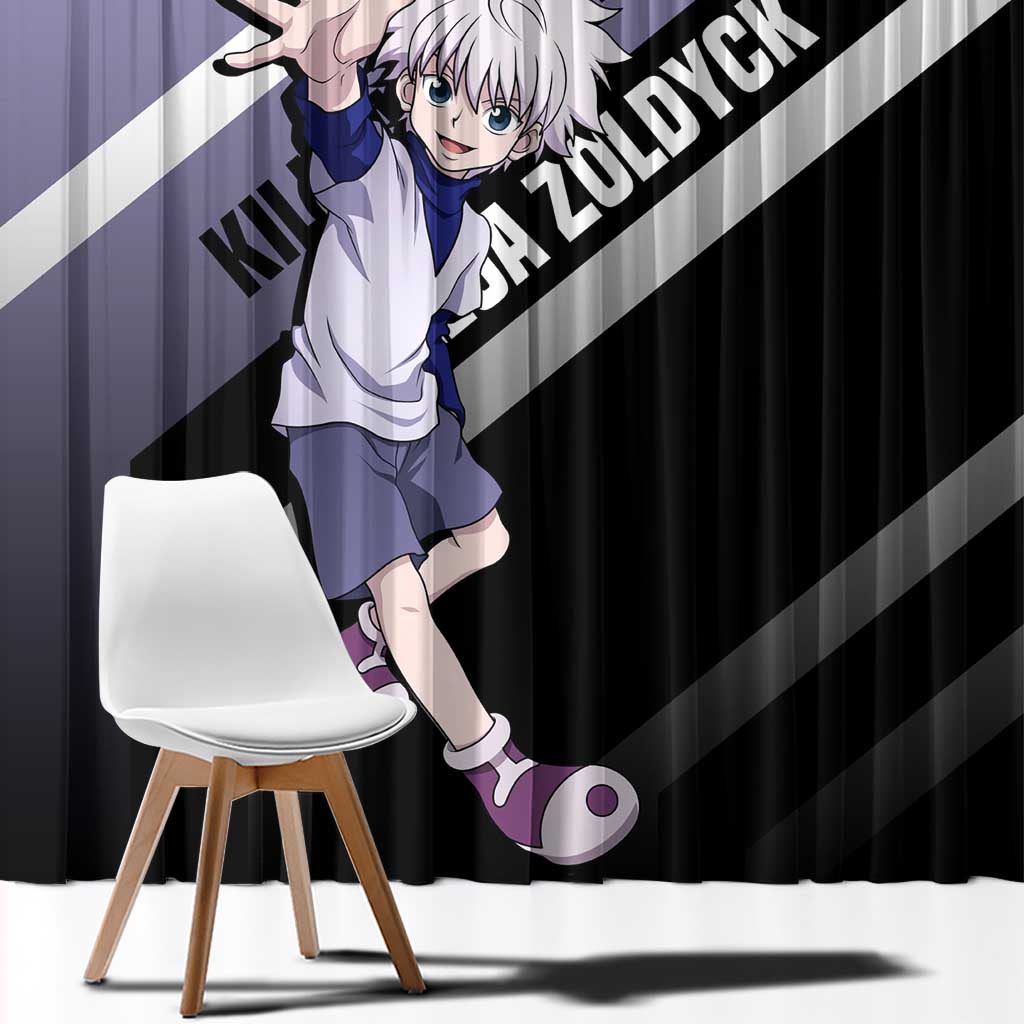 Killua Zoldyck Hunter x Hunter Window Curtain with Electric Aura and Action Pose Design - The Mazicc