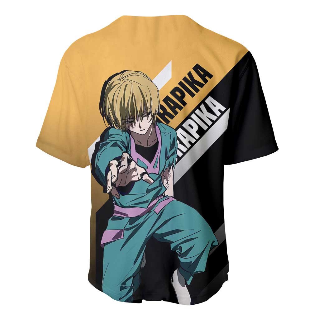 Kurapika Hunter x Hunter Baseball Jersey with Chain Weapon and Focused Battle Pose Design - The Mazicc