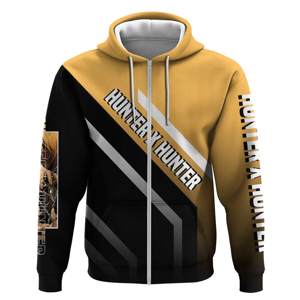 Kurapika Hunter x Hunter Hoodie with Chain Weapon and Focused Battle Pose Design - The Mazicc