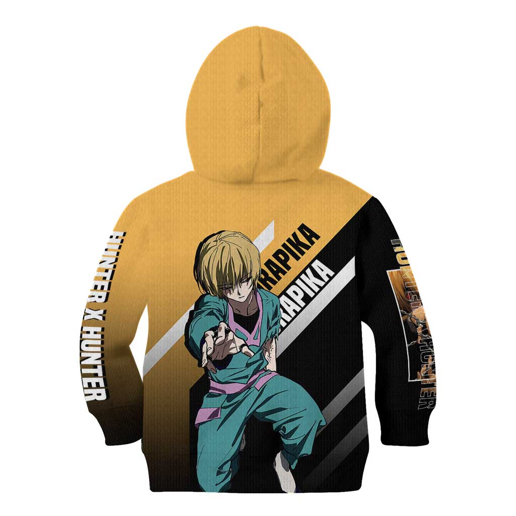 Kurapika Hunter x Hunter Kid Hoodie with Chain Weapon and Focused Battle Pose Design - The Mazicc