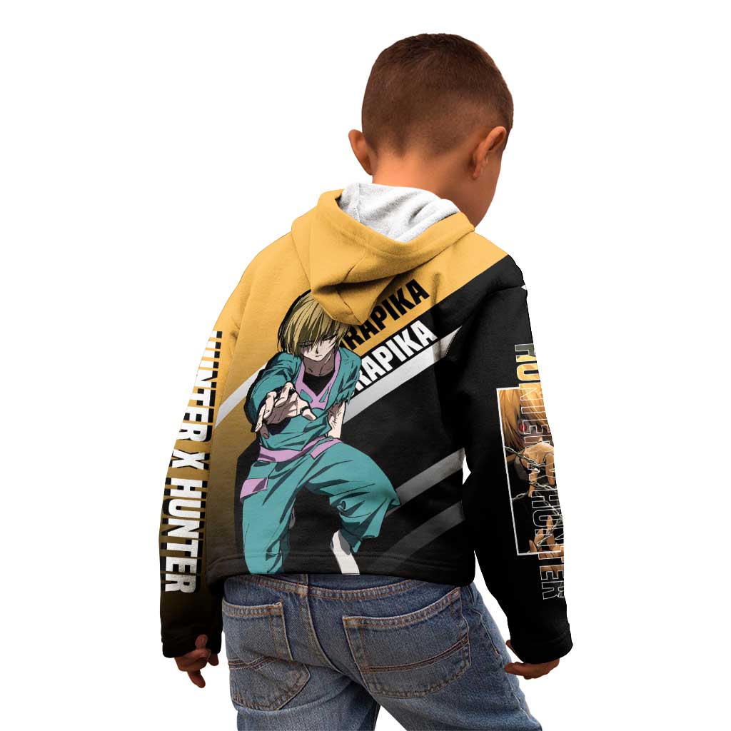 Kurapika Hunter x Hunter Kid Hoodie with Chain Weapon and Focused Battle Pose Design - The Mazicc
