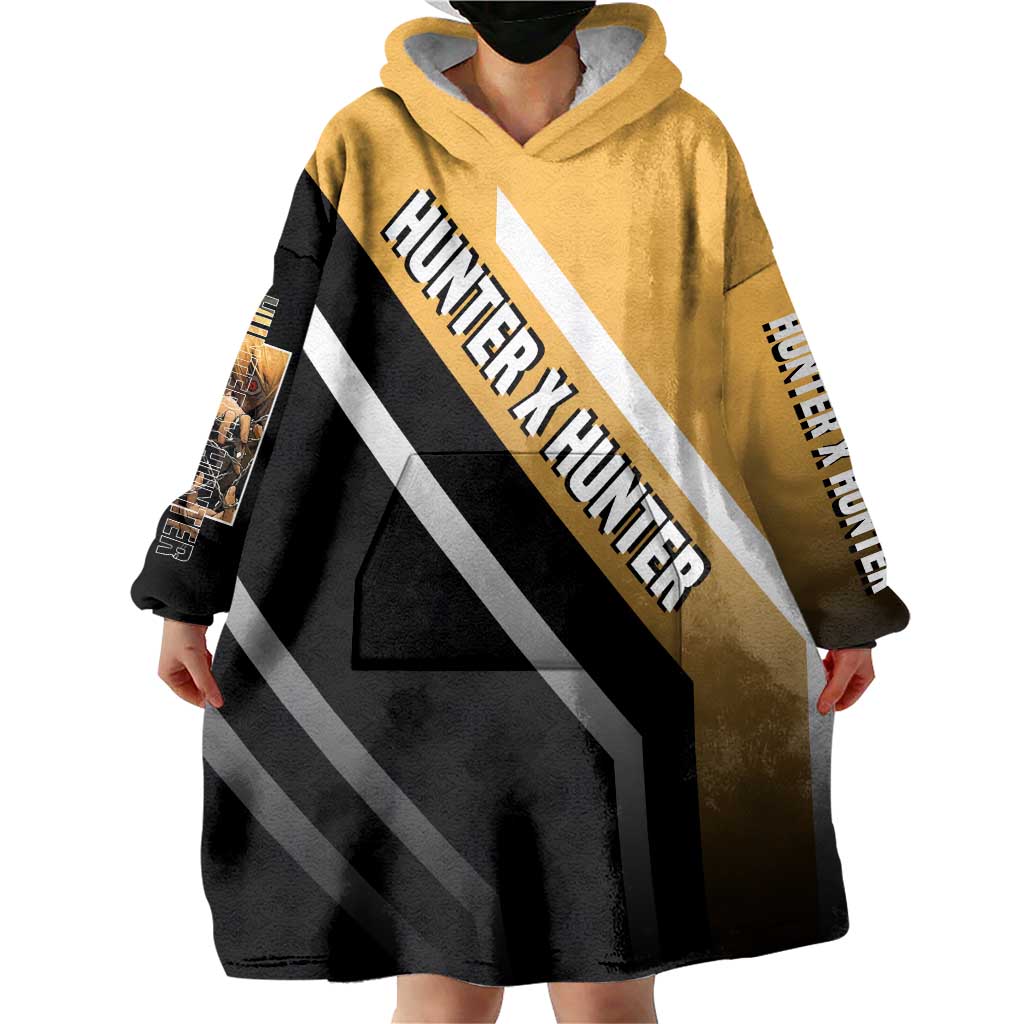 Kurapika Hunter x Hunter Wearable Blanket Hoodie with Chain Weapon and Focused Battle Pose Design - The Mazicc
