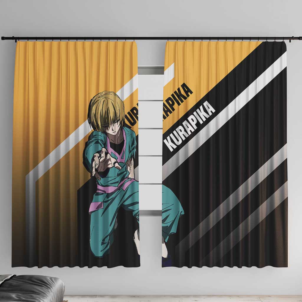 Kurapika Hunter x Hunter Window Curtain with Chain Weapon and Focused Battle Pose Design - The Mazicc