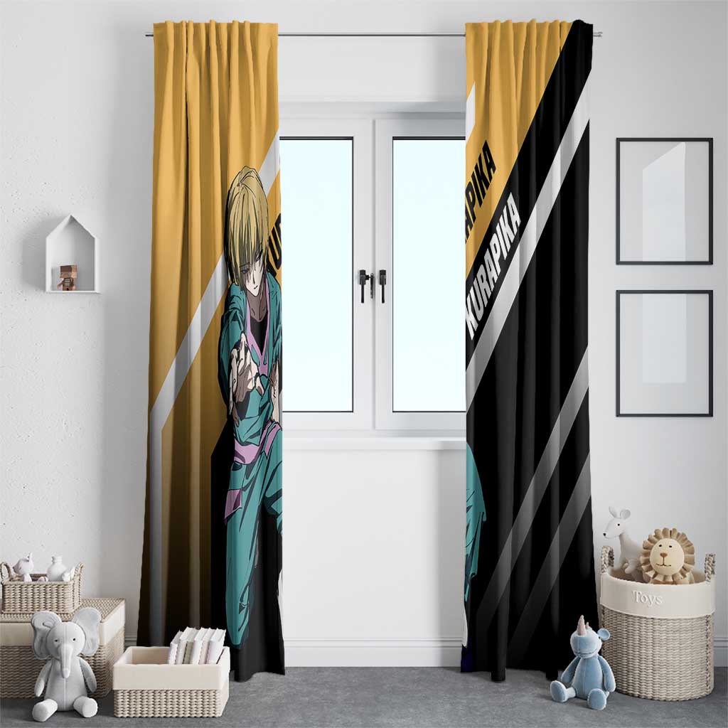 Kurapika Hunter x Hunter Window Curtain with Chain Weapon and Focused Battle Pose Design - The Mazicc