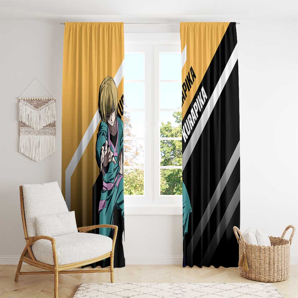 Kurapika Hunter x Hunter Window Curtain with Chain Weapon and Focused Battle Pose Design - The Mazicc