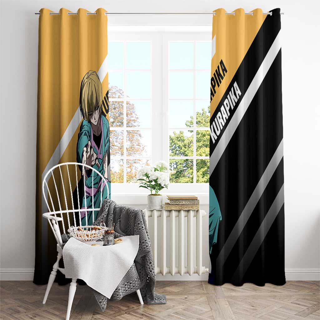 Kurapika Hunter x Hunter Window Curtain with Chain Weapon and Focused Battle Pose Design - The Mazicc