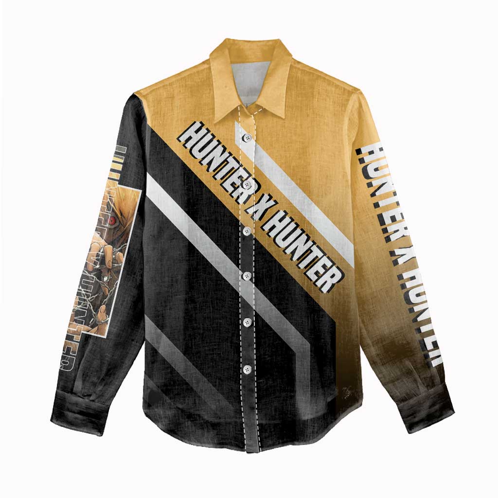 Kurapika Hunter x Hunter Women Casual Shirt with Chain Weapon and Focused Battle Pose Design - The Mazicc