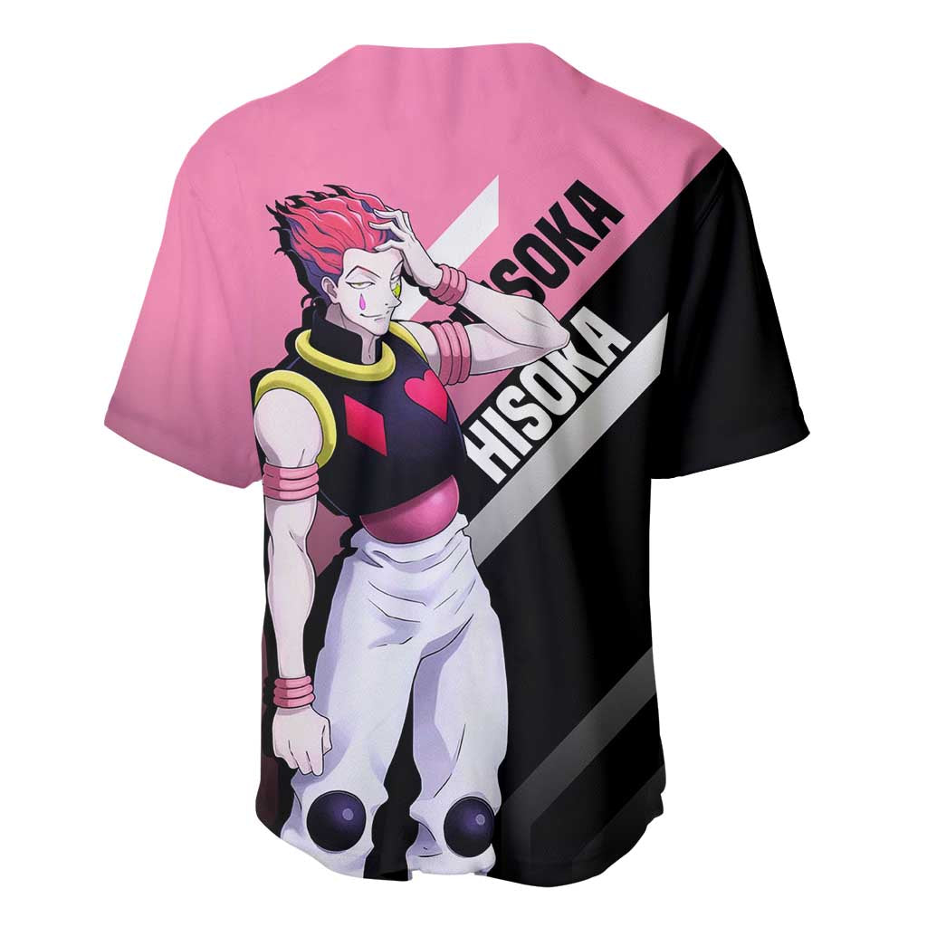 Hisoka Hunter x Hunter Baseball Jersey with Playing Cards and Cunning Battle Pose Design - The Mazicc