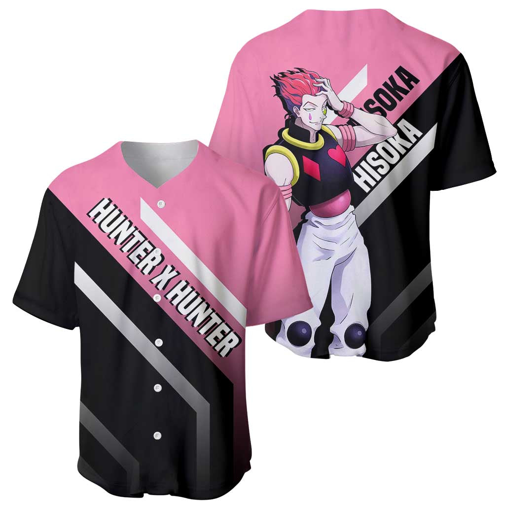 Hisoka Hunter x Hunter Baseball Jersey with Playing Cards and Cunning Battle Pose Design - The Mazicc