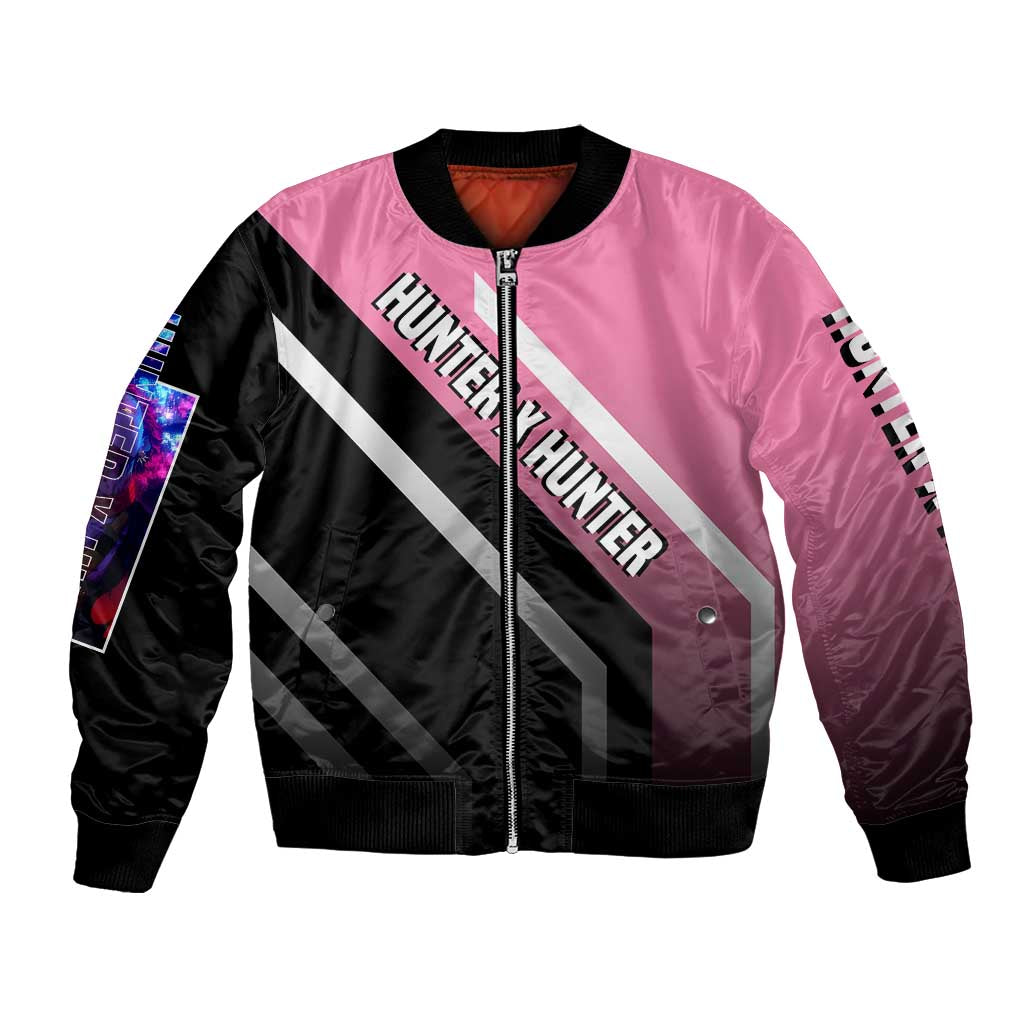 Hisoka Hunter x Hunter Bomber Jacket with Playing Cards and Cunning Battle Pose Design - The Mazicc