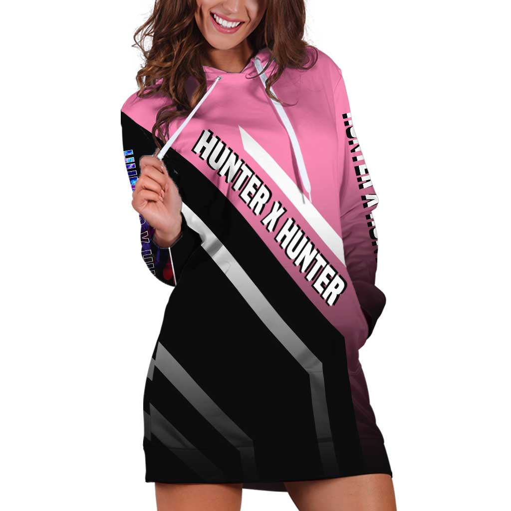 Hisoka Hunter x Hunter Hoodie Dress with Playing Cards and Cunning Battle Pose Design - The Mazicc