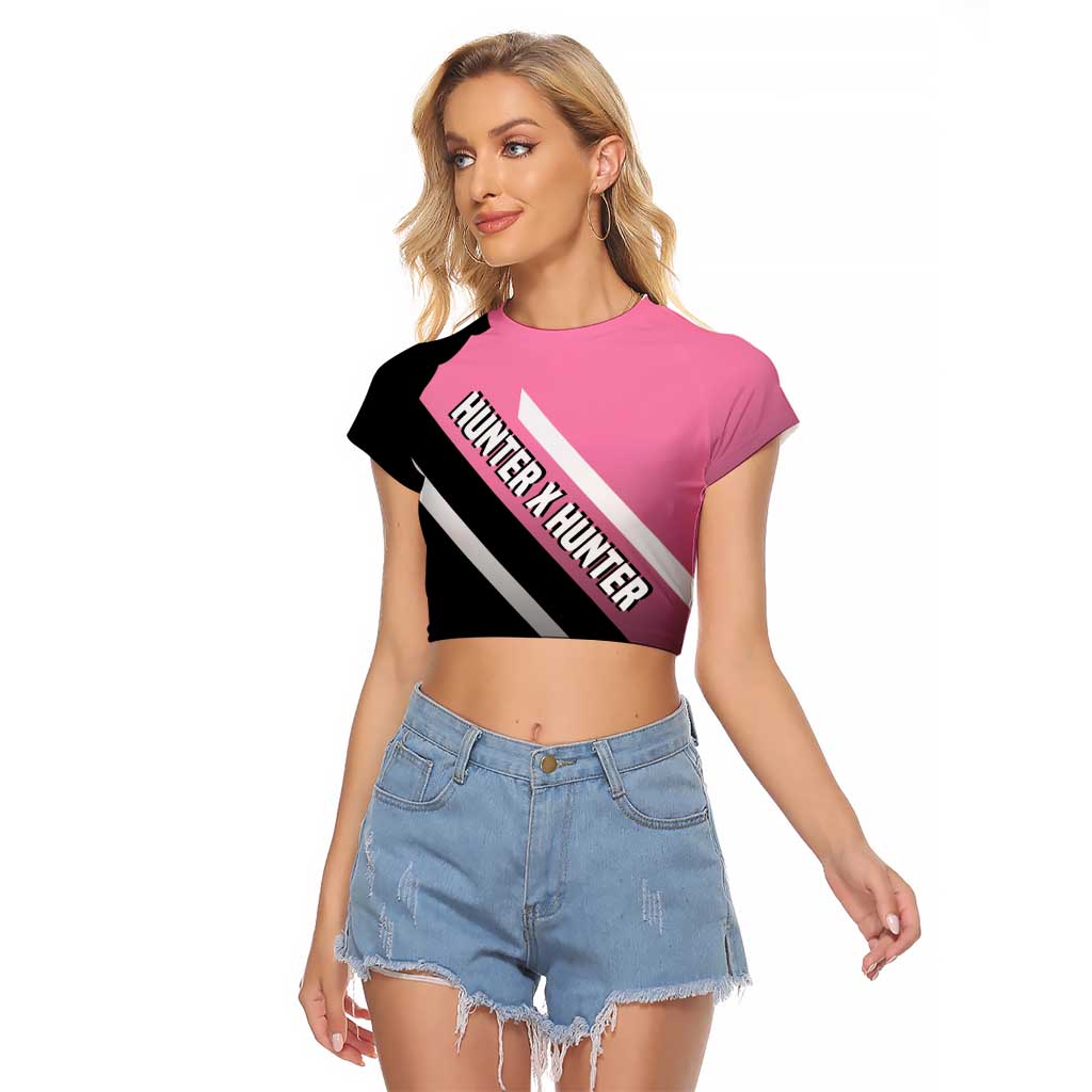 Hisoka Hunter x Hunter Raglan Cropped T Shirt with Playing Cards and Cunning Battle Pose Design - The Mazicc