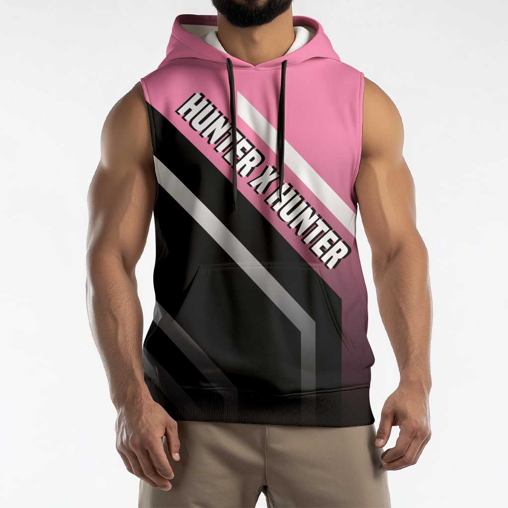 Hisoka Hunter x Hunter Sleeveless Hoodie with Playing Cards and Cunning Battle Pose Design - The Mazicc