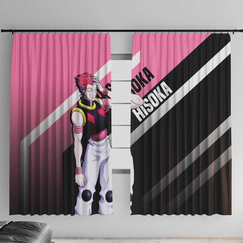 Hisoka Hunter x Hunter Window Curtain with Playing Cards and Cunning Battle Pose Design - The Mazicc