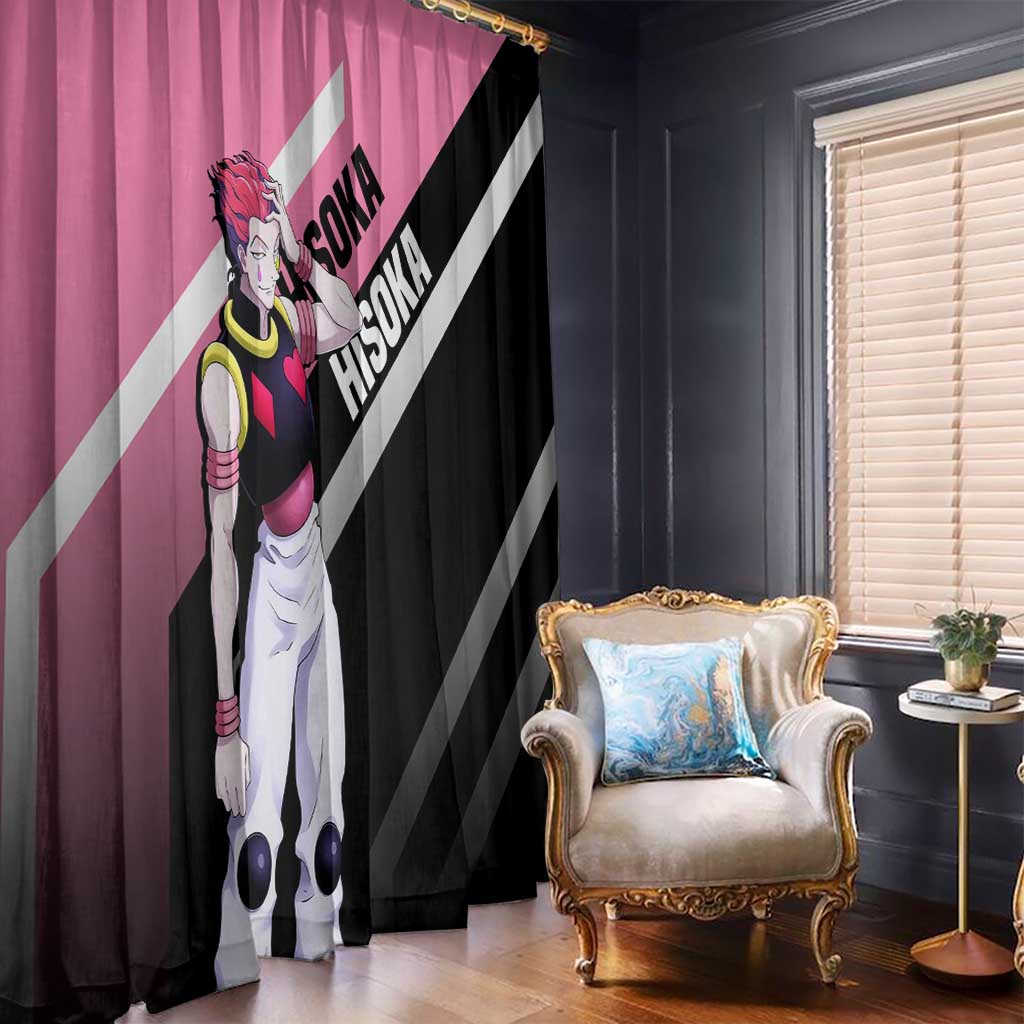 Hisoka Hunter x Hunter Window Curtain with Playing Cards and Cunning Battle Pose Design - The Mazicc