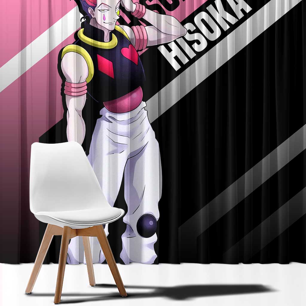 Hisoka Hunter x Hunter Window Curtain with Playing Cards and Cunning Battle Pose Design - The Mazicc
