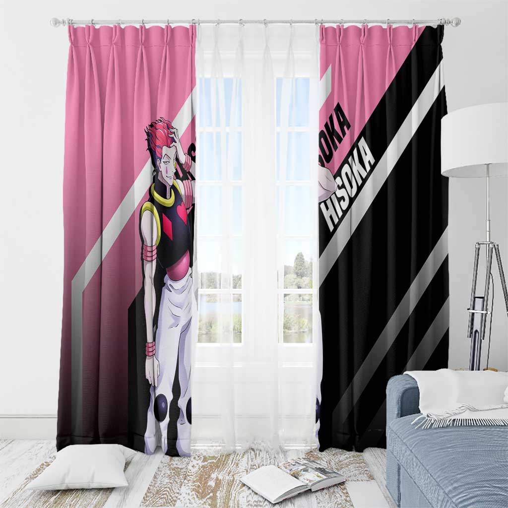 Hisoka Hunter x Hunter Window Curtain with Playing Cards and Cunning Battle Pose Design - The Mazicc