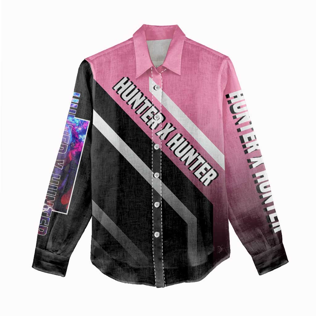 Hisoka Hunter x Hunter Women Casual Shirt with Playing Cards and Cunning Battle Pose Design - The Mazicc