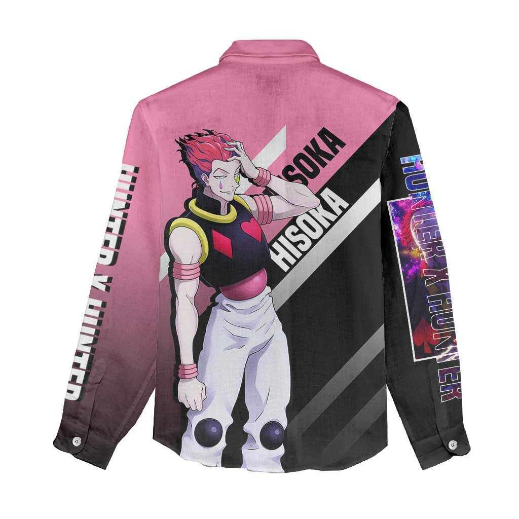 Hisoka Hunter x Hunter Women Casual Shirt with Playing Cards and Cunning Battle Pose Design - The Mazicc