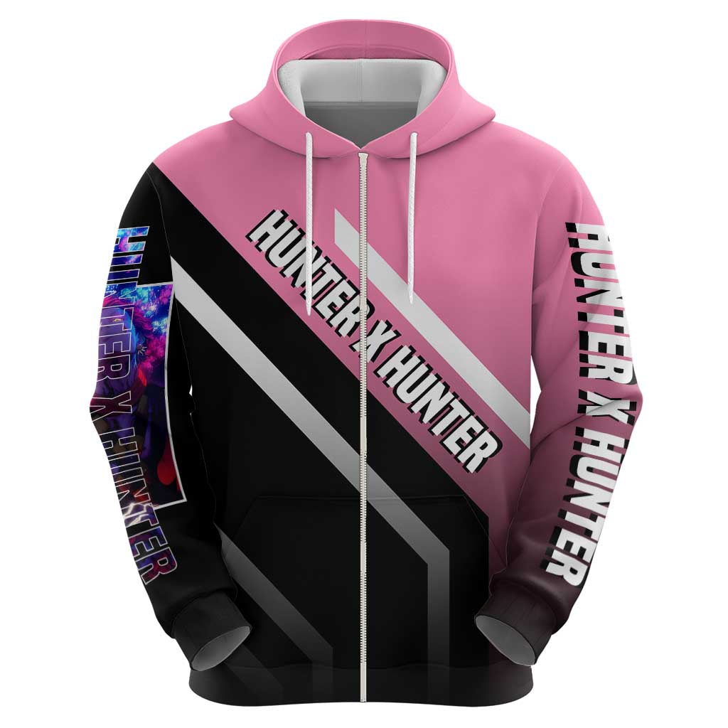 Hisoka Hunter x Hunter Zip Hoodie with Playing Cards and Cunning Battle Pose Design - The Mazicc