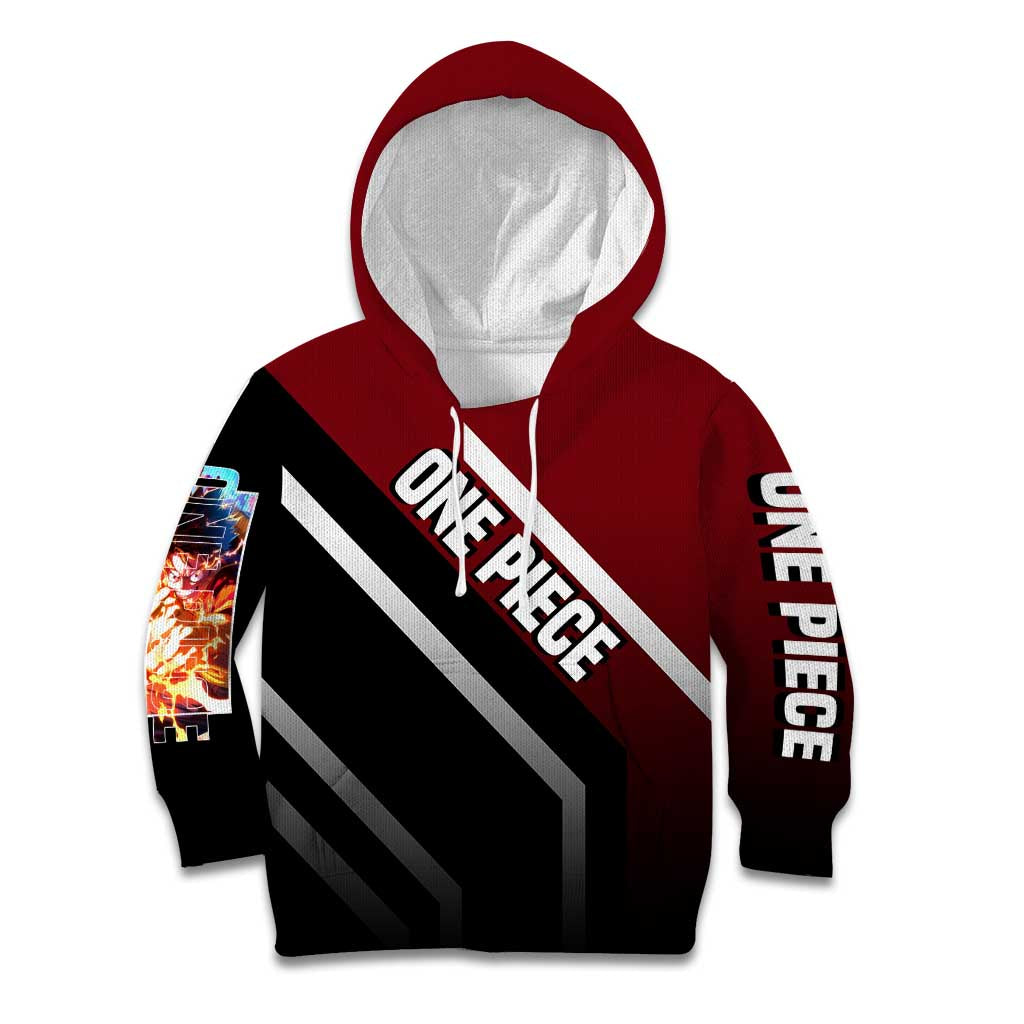 Monkey D. Luffy One Piece Kid Hoodie with Straw Hat and Action-Packed Pose Design - The Mazicc