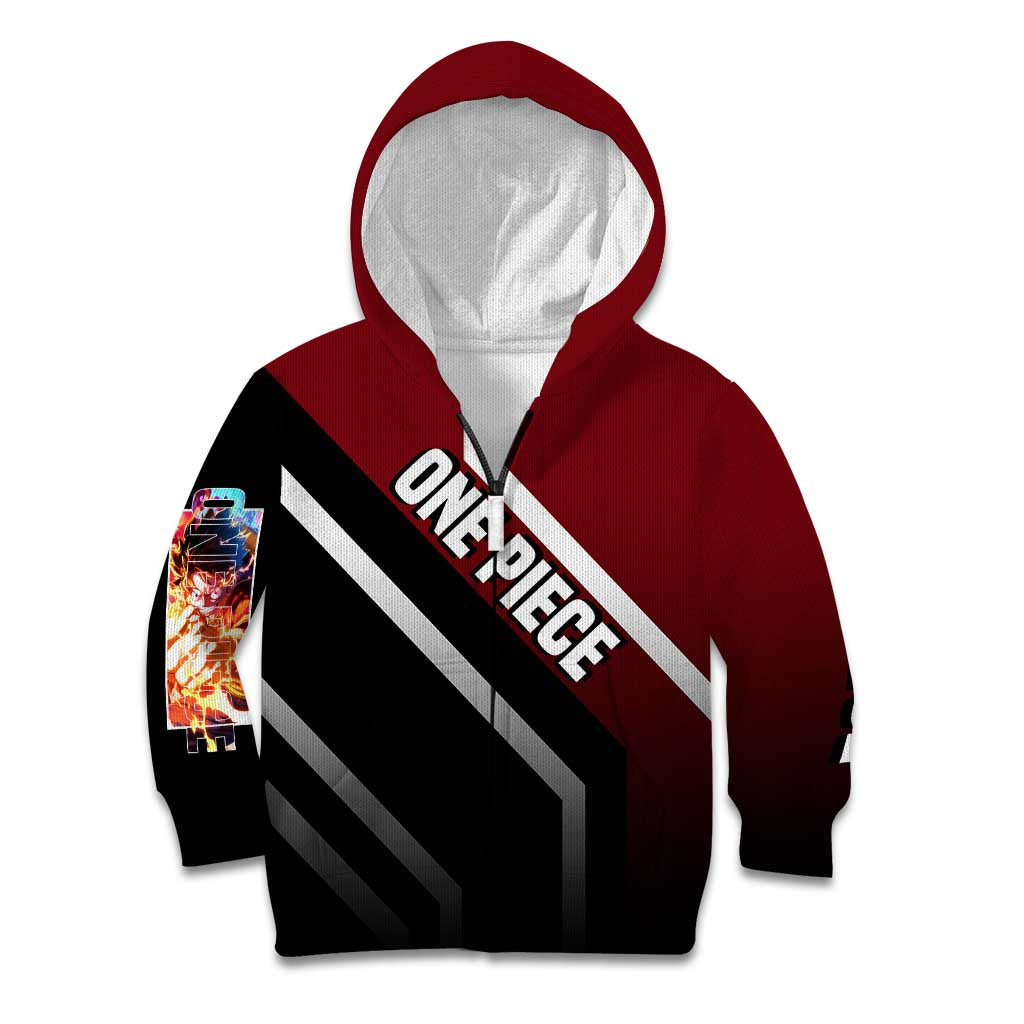 Monkey D. Luffy One Piece Kid Hoodie with Straw Hat and Action-Packed Pose Design - The Mazicc
