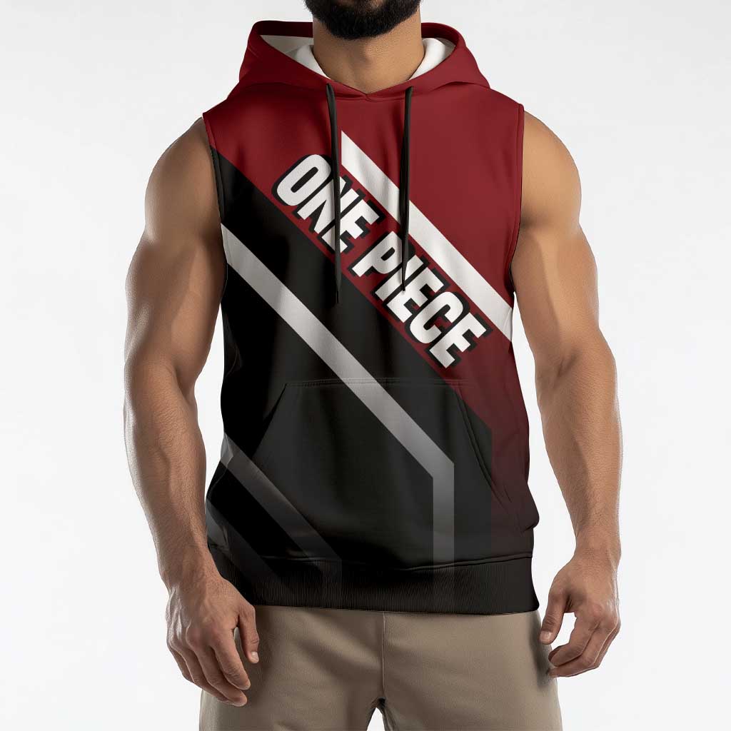 Monkey D. Luffy One Piece Sleeveless Hoodie with Straw Hat and Action-Packed Pose Design - The Mazicc