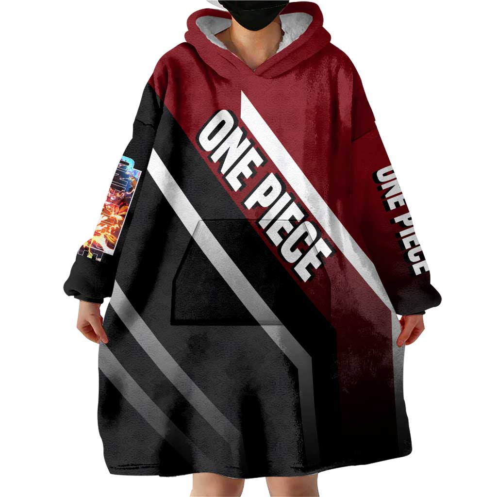 Monkey D. Luffy One Piece Wearable Blanket Hoodie with Straw Hat and Action-Packed Pose Design - The Mazicc
