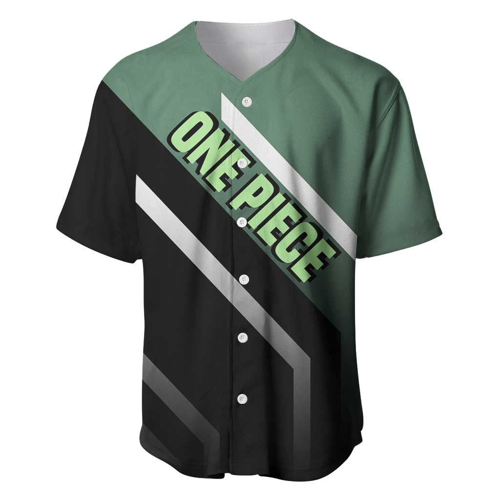 Roronoa Zoro One Piece Baseball Jersey with Swords and Fierce Battle Pose Design - The Mazicc