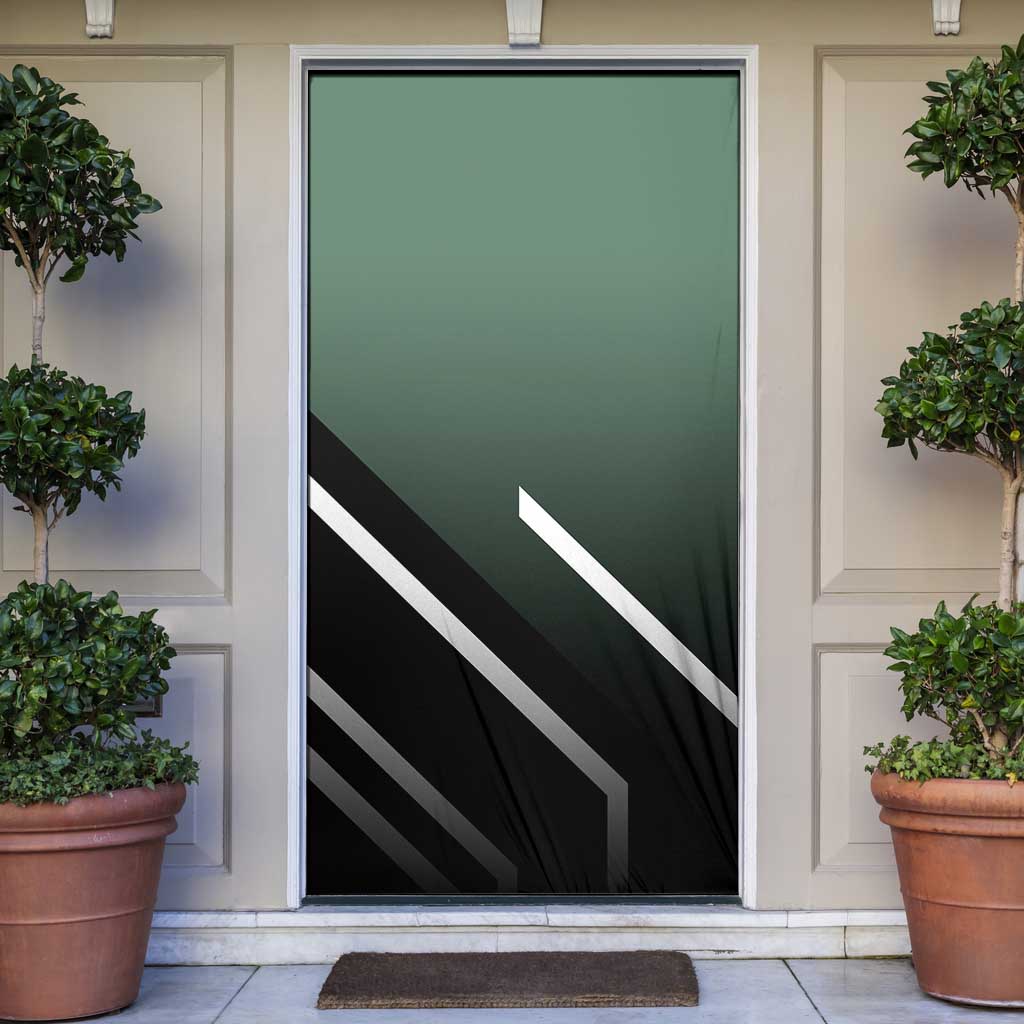 Roronoa Zoro One Piece Door Cover with Swords and Fierce Battle Pose Design - The Mazicc
