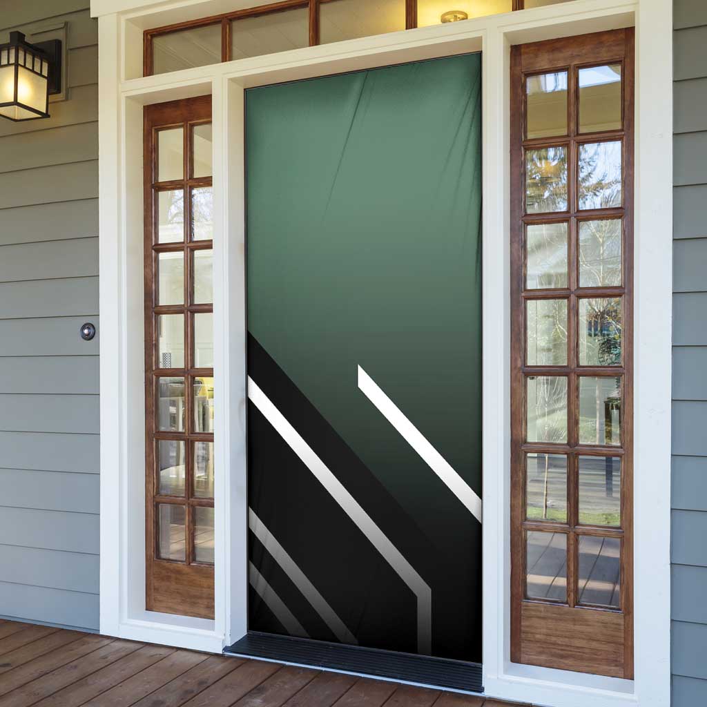Roronoa Zoro One Piece Door Cover with Swords and Fierce Battle Pose Design - The Mazicc