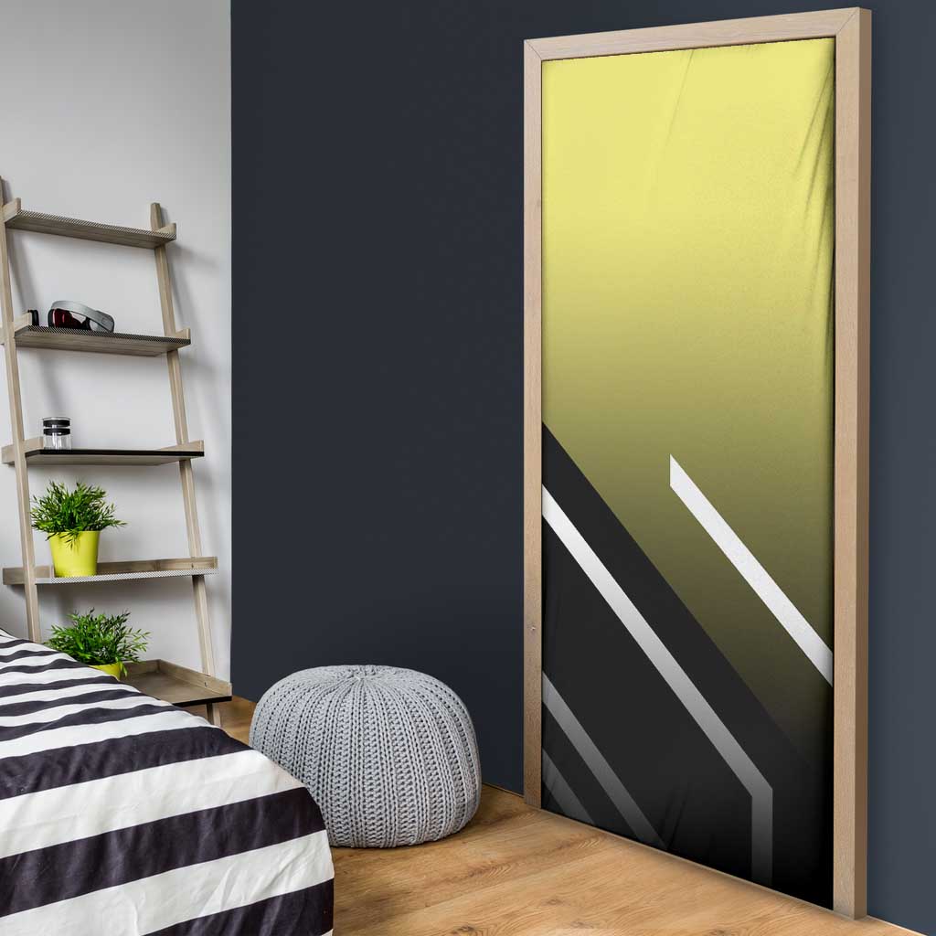 Sanji One Piece Door Cover with Stylish Kick Pose and Fiery Cooking Design - The Mazicc