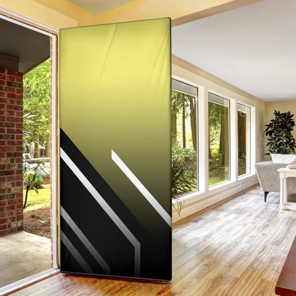Sanji One Piece Door Cover with Stylish Kick Pose and Fiery Cooking Design - The Mazicc