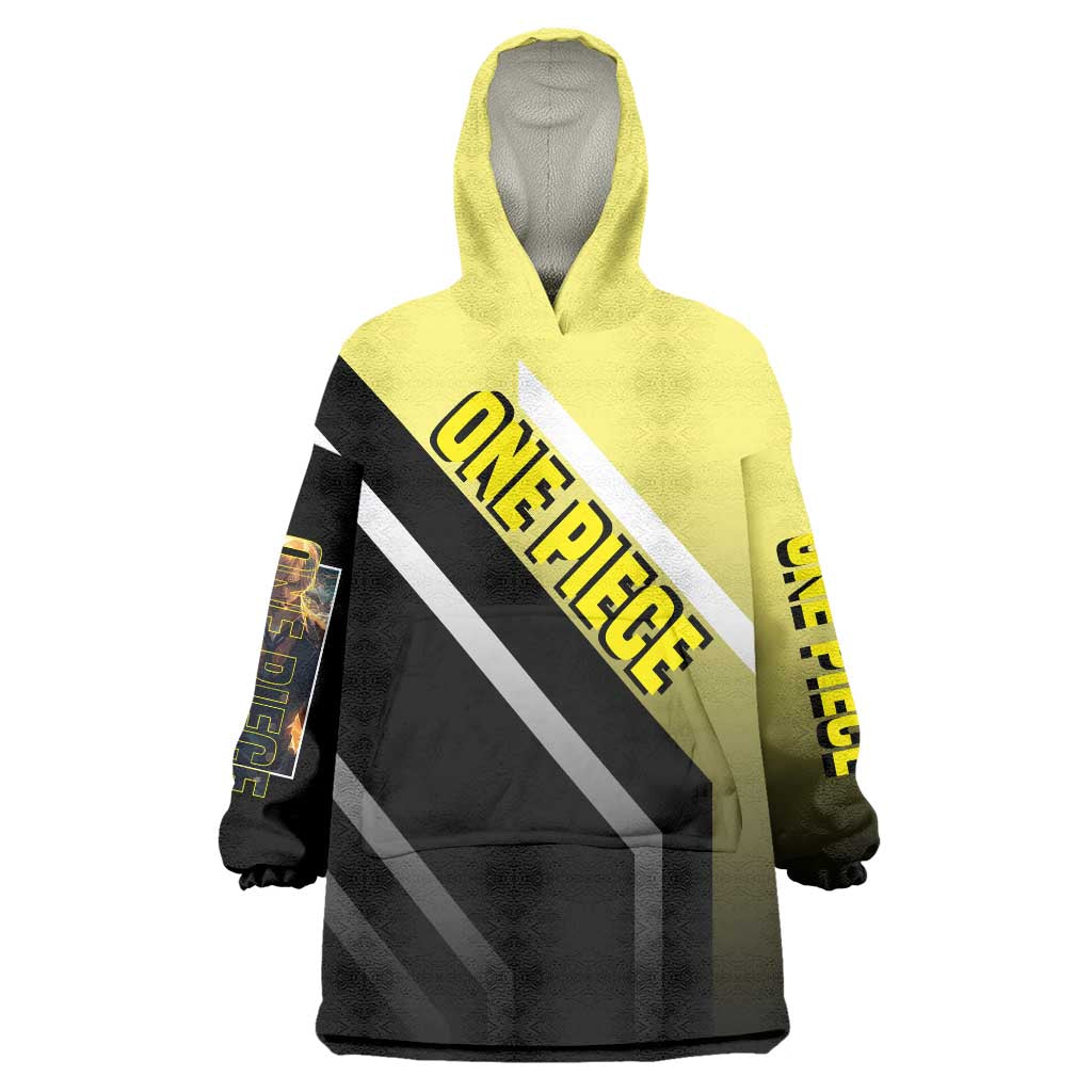 Sanji One Piece Wearable Blanket Hoodie with Stylish Kick Pose and Fiery Cooking Design - The Mazicc