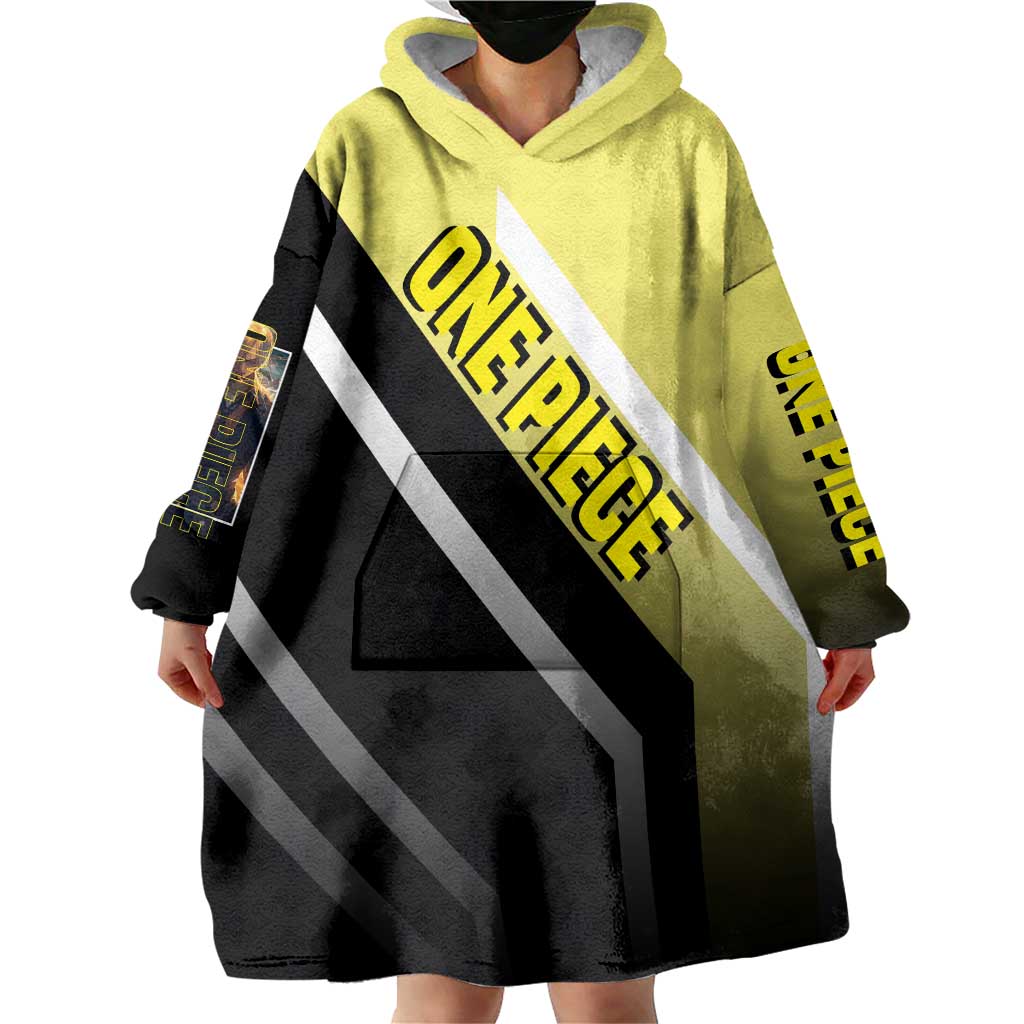 Sanji One Piece Wearable Blanket Hoodie with Stylish Kick Pose and Fiery Cooking Design - The Mazicc