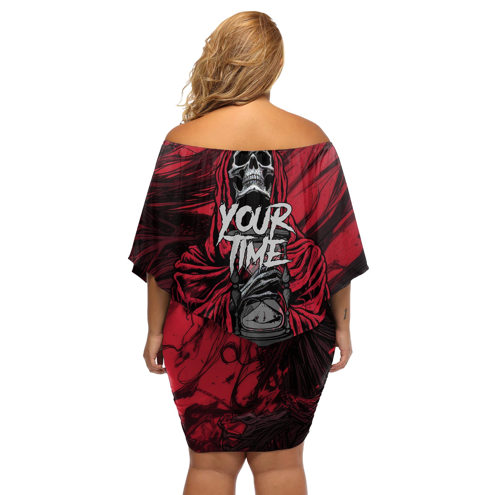 skull-death-off-shoulder-short-dress-your-time
